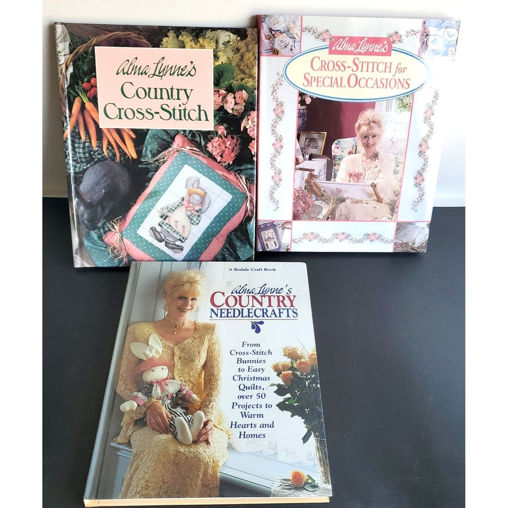 Vanessa Ann's & Alma Lynne's Country Cross Stitch books Lot of 3 HB HC NOS